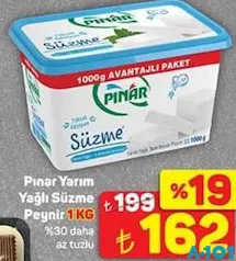PINAR YARIM YAĞLI SÜZME PEYNİR 1 KG